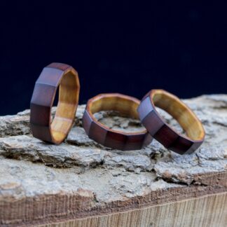 Dodeca Ring, Wide Band <br> Flame-Toasted Maple Richlite