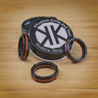 Dodeca Ring <br> Black Canvas Micarta / Orange G10