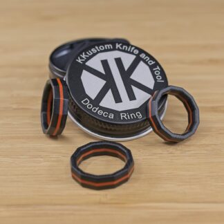 Dodeca Ring <br> Black Canvas Micarta / Orange G10
