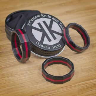 Dodeca Ring <br> Black Canvas Micarta / Red G10