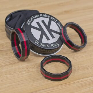 Dodeca Ring <br> Black Canvas Micarta / Red G10