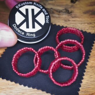 Dodeca Ring, Wide Band <br> Red FireHose Canvas